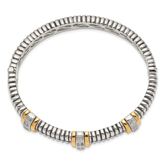 Shey Couture with Accent Antiqued 1/4ct. Diamond Hinged Bangle Bracelet - WBC