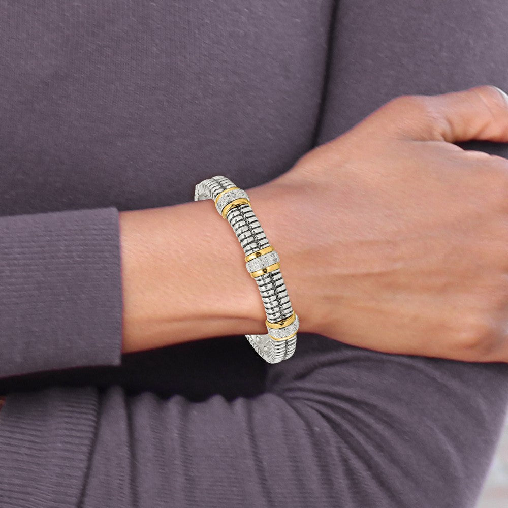 Shey Couture with Accent Antiqued 1/4ct. Diamond Hinged Bangle Bracelet - WBC