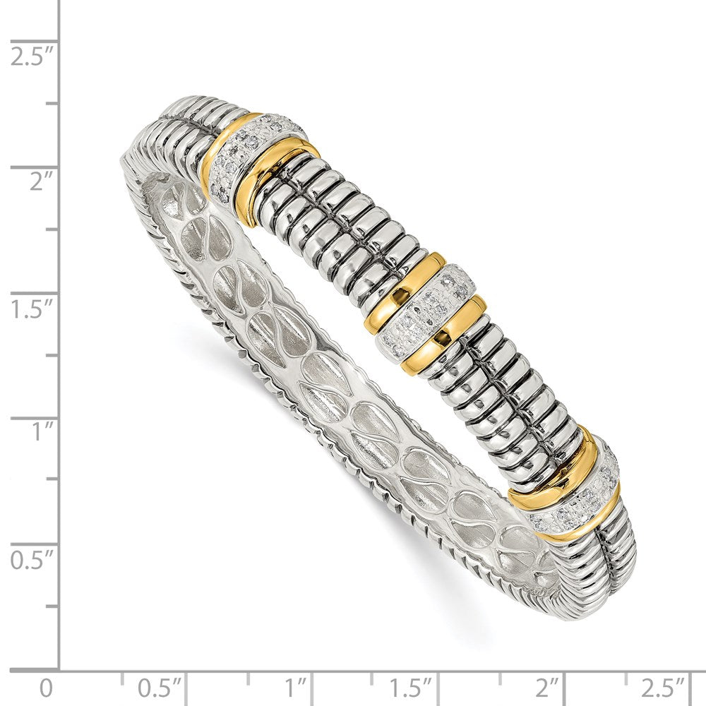 Shey Couture with Accent Antiqued 1/4ct. Diamond Hinged Bangle Bracelet - WBC