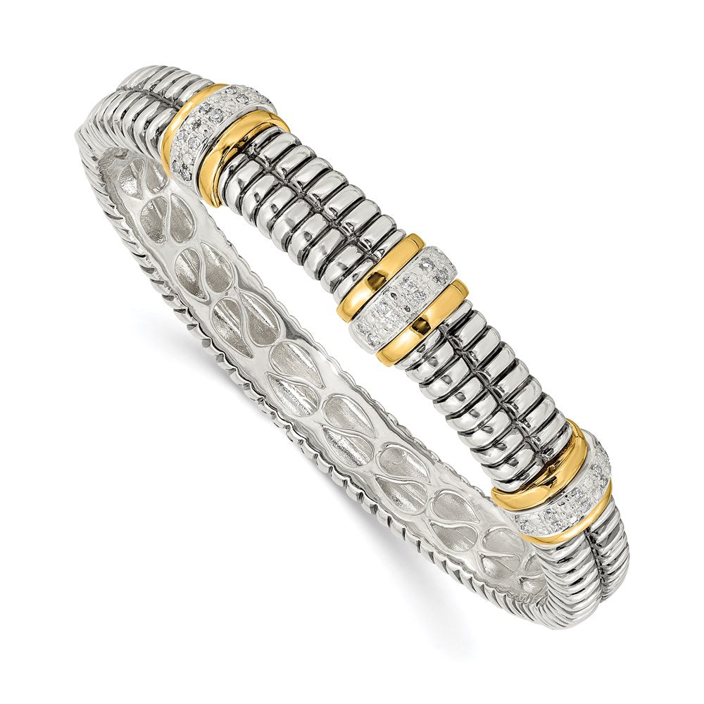Shey Couture with Accent Antiqued 1/4ct. Diamond Hinged Bangle Bracelet - WBC