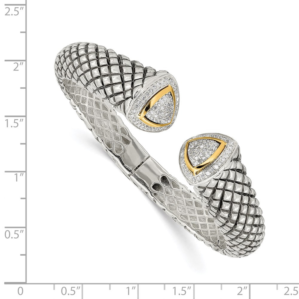Shey Couture with Accent Antiqued 1/2 carat Diamond Hinged Cuff Bracelet - WBC