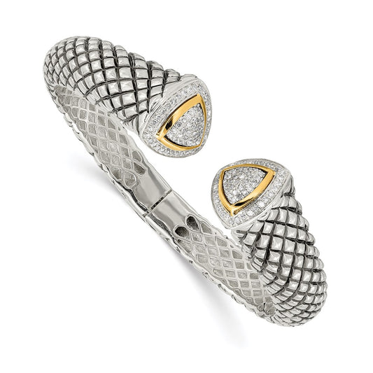 Shey Couture with Accent Antiqued 1/2 carat Diamond Hinged Cuff Bracelet - WBC