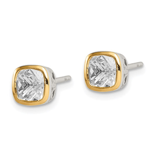 Shey Couture Rhodium-plated with Accent Topaz Square Stud Earrings - WBC