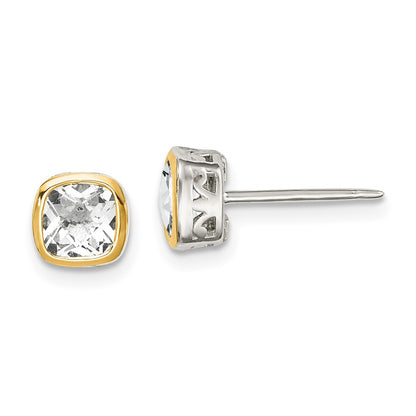 Shey Couture Rhodium-plated with Accent Topaz Square Stud Earrings - WBC