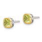 Shey Couture Rhodium-plated with Accent Peridot Square Stud Earrings - WBC