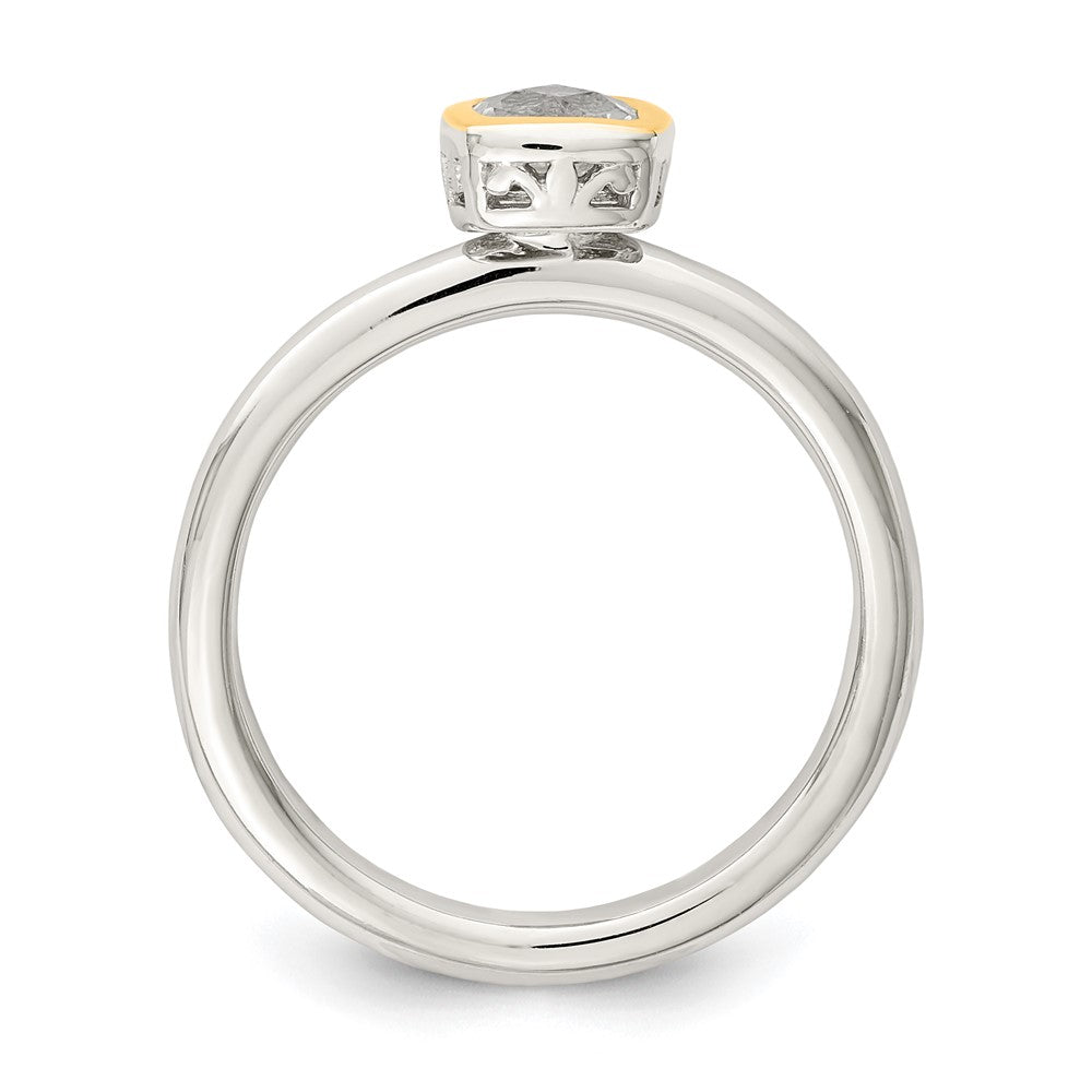 Shey Couture Rhodium-plated with Accent Polished Cushion-cut Topaz Ring - WBC