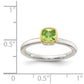 Shey Couture Rhodium-plated with Accent Polished Cushion-cut Peridot Ring - WBC