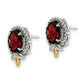 Shey Couture with Accent Antiqued Checkerboard Oval Garnet Post Earrings - WBC