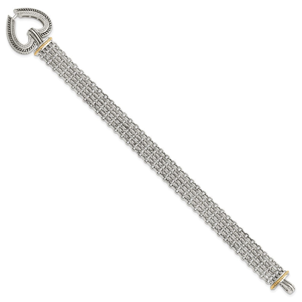 Shey Couture with Accent Antiqued Diamond Heart Bracelet - WBC