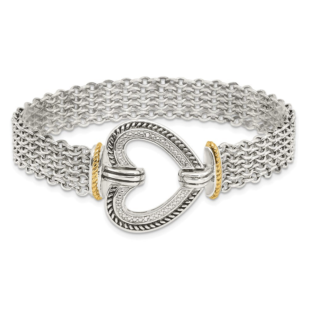 Shey Couture with Accent Antiqued Diamond Heart Bracelet - WBC