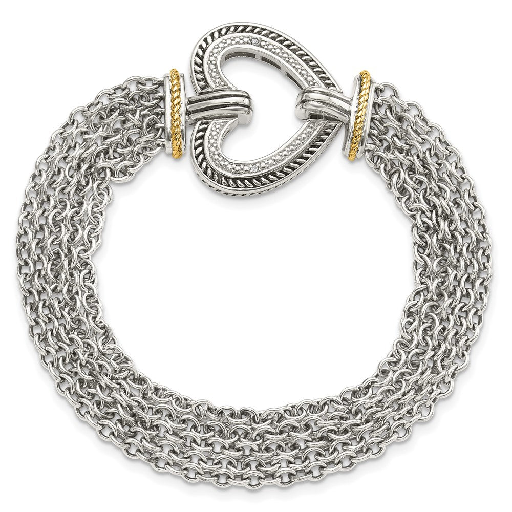 Shey Couture with Accent Antiqued Diamond Heart Bracelet - WBC
