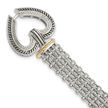 Shey Couture with Accent Antiqued Diamond Heart Bracelet - WBC