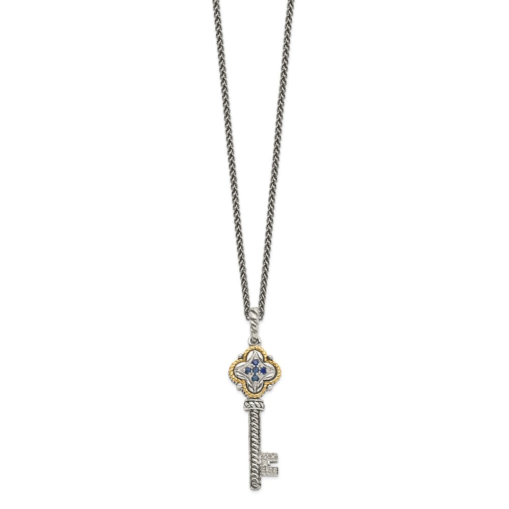 Shey Couture with Accent Antiqued Sapphire and Diamond Key Necklace - WBC