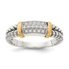 Shey Couture 14K Solid Gold Accent Antiqued Diamond Ring, 2–5mm Tapered