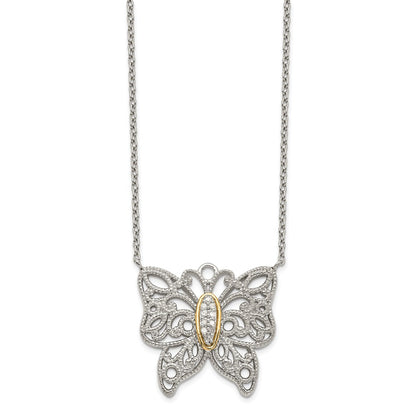 Shey Couture Rhodium-plated with Accent Diamond Butterfly Necklace - WBC