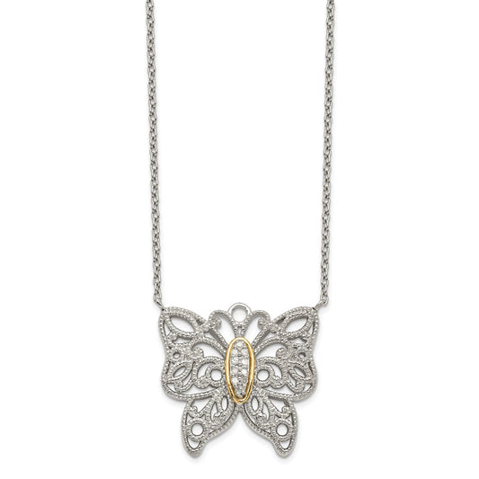 Shey Couture Rhodium-plated with Accent Diamond Butterfly Necklace - WBC