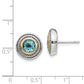 Shey Couture with Accent Antiqued Round Blue Topaz Post Earrings - WBC