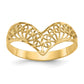 Diamond-Cut Filigree V-Shape Ring - WBC