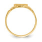 Satin Closed Back Childs Heart Signet Ring - WBC