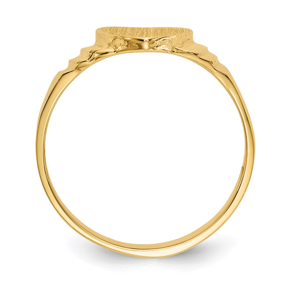 Satin Closed Back Childs Heart Signet Ring - WBC