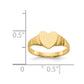 Satin Closed Back Childs Heart Signet Ring - WBC