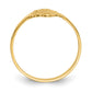 Closed Back Childs Polished Center Filigree Oval Signet Ring - WBC