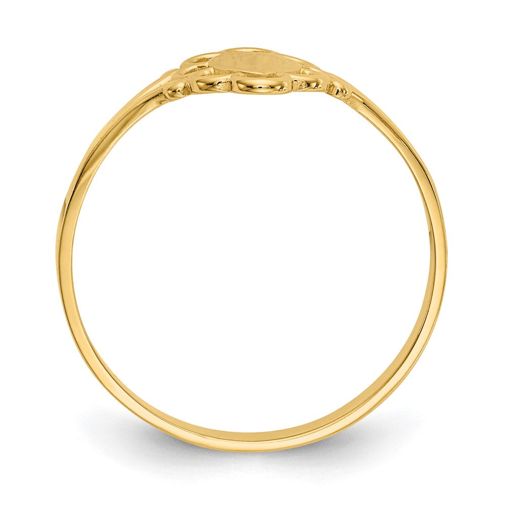 Closed Back Childs Polished Center Filigree Oval Signet Ring - WBC