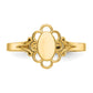 Closed Back Childs Polished Center Filigree Oval Signet Ring - WBC