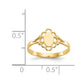 Closed Back Childs Polished Center Filigree Oval Signet Ring - WBC