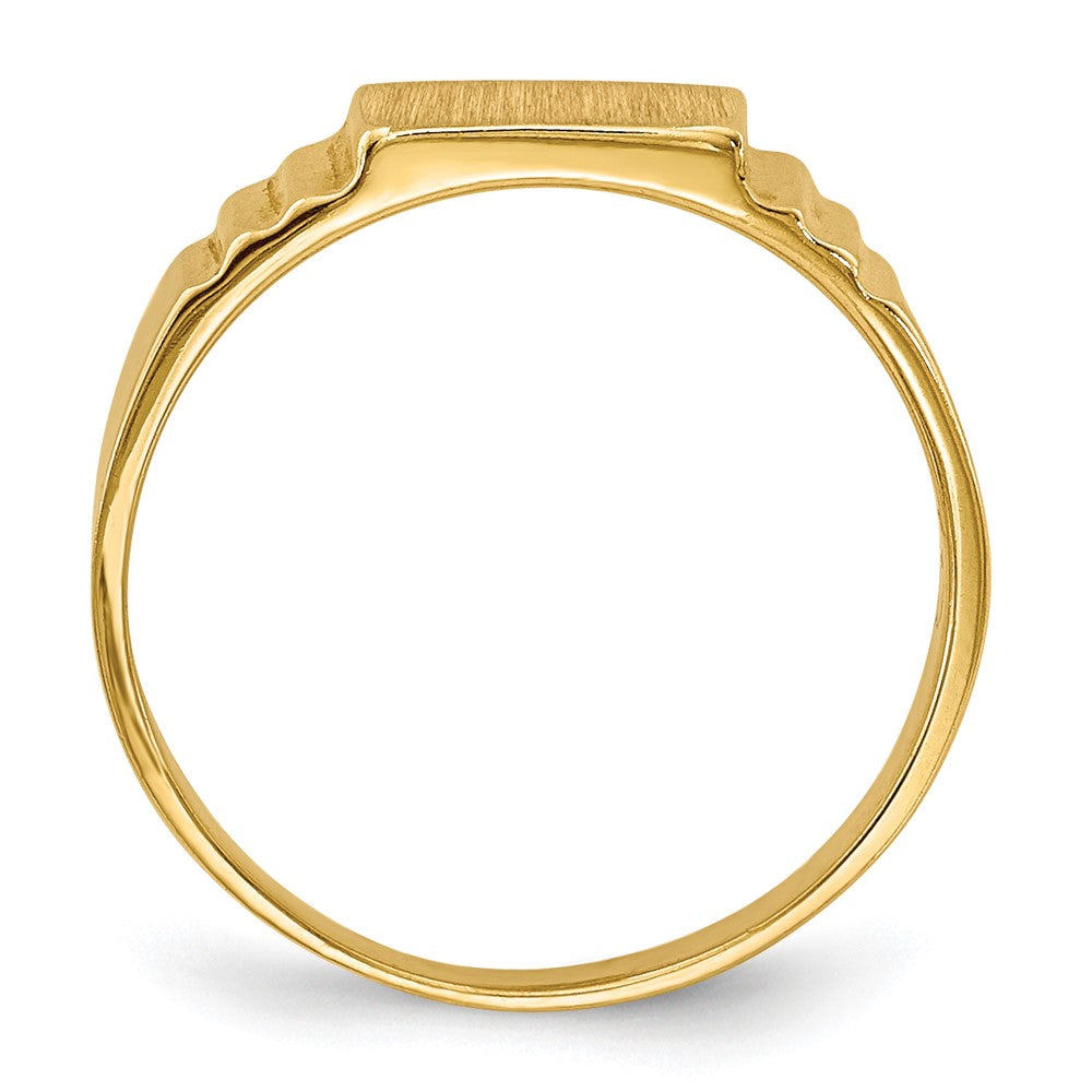 Satin Closed Back Baby Rectangular Signet Ring - WBC