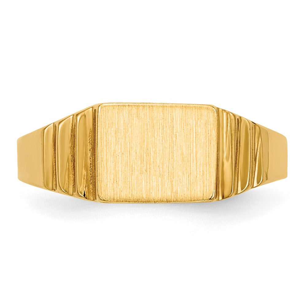 Satin Closed Back Baby Rectangular Signet Ring - WBC