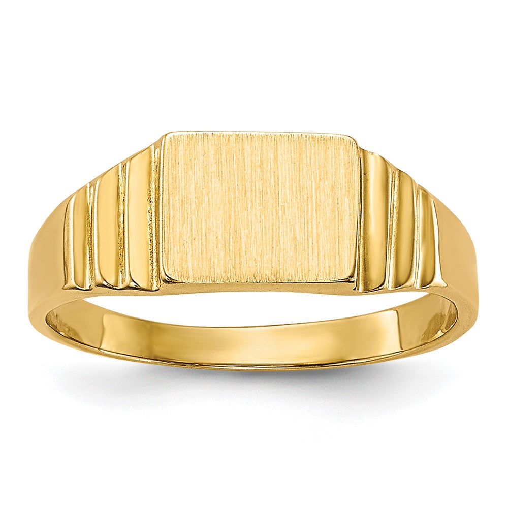 Satin Closed Back Baby Rectangular Signet Ring - WBC