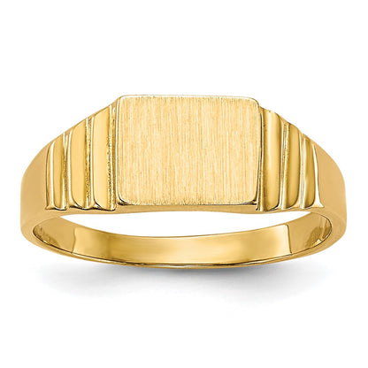 Satin Closed Back Baby Rectangular Signet Ring - WBC