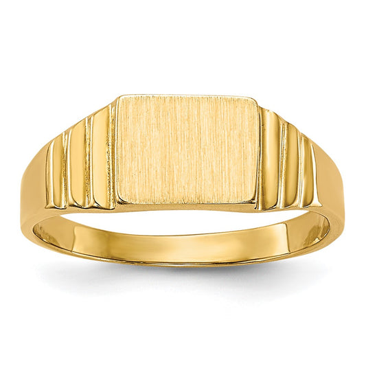 Satin Closed Back Baby Rectangular Signet Ring - WBC