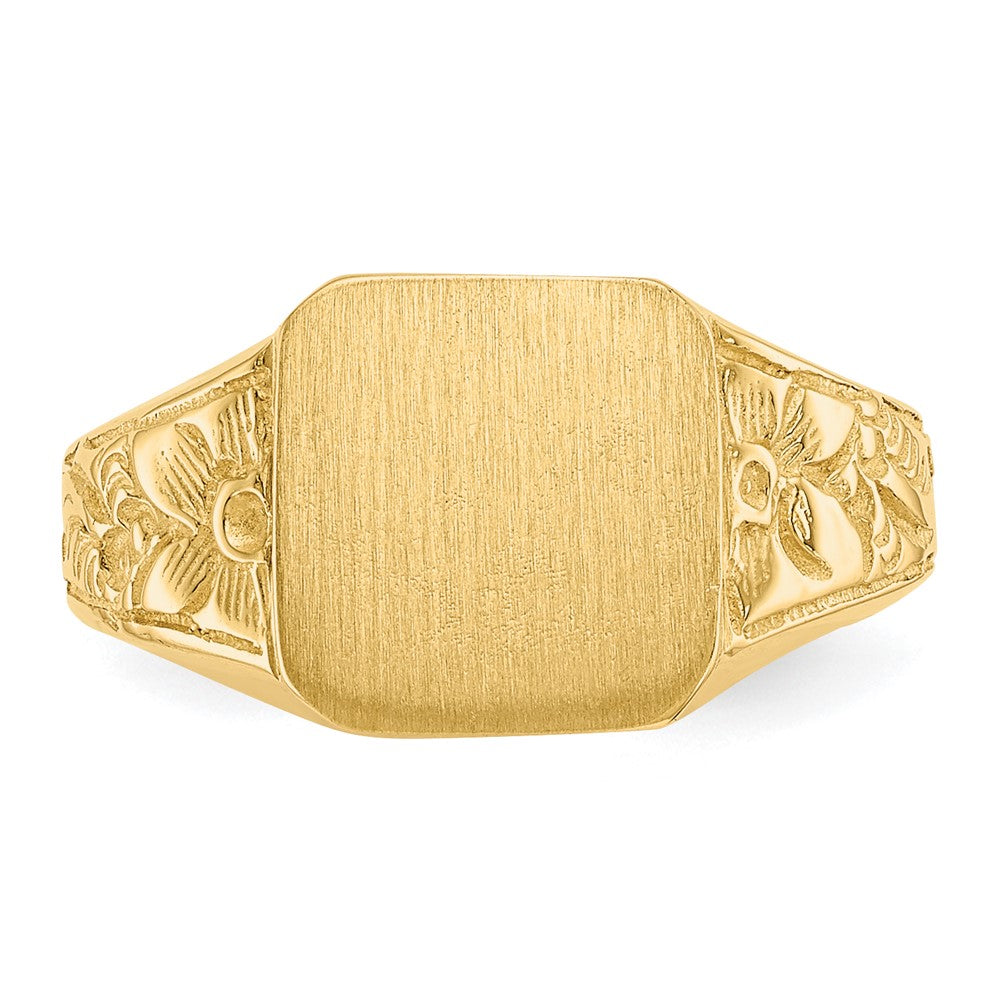 Polished Closed Back Childs Square Signet Ring - WBC