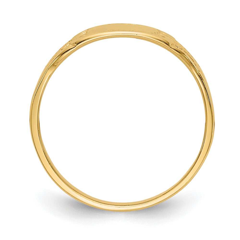 Polished Closed Back Baby Rectangular Signet Ring - WBC