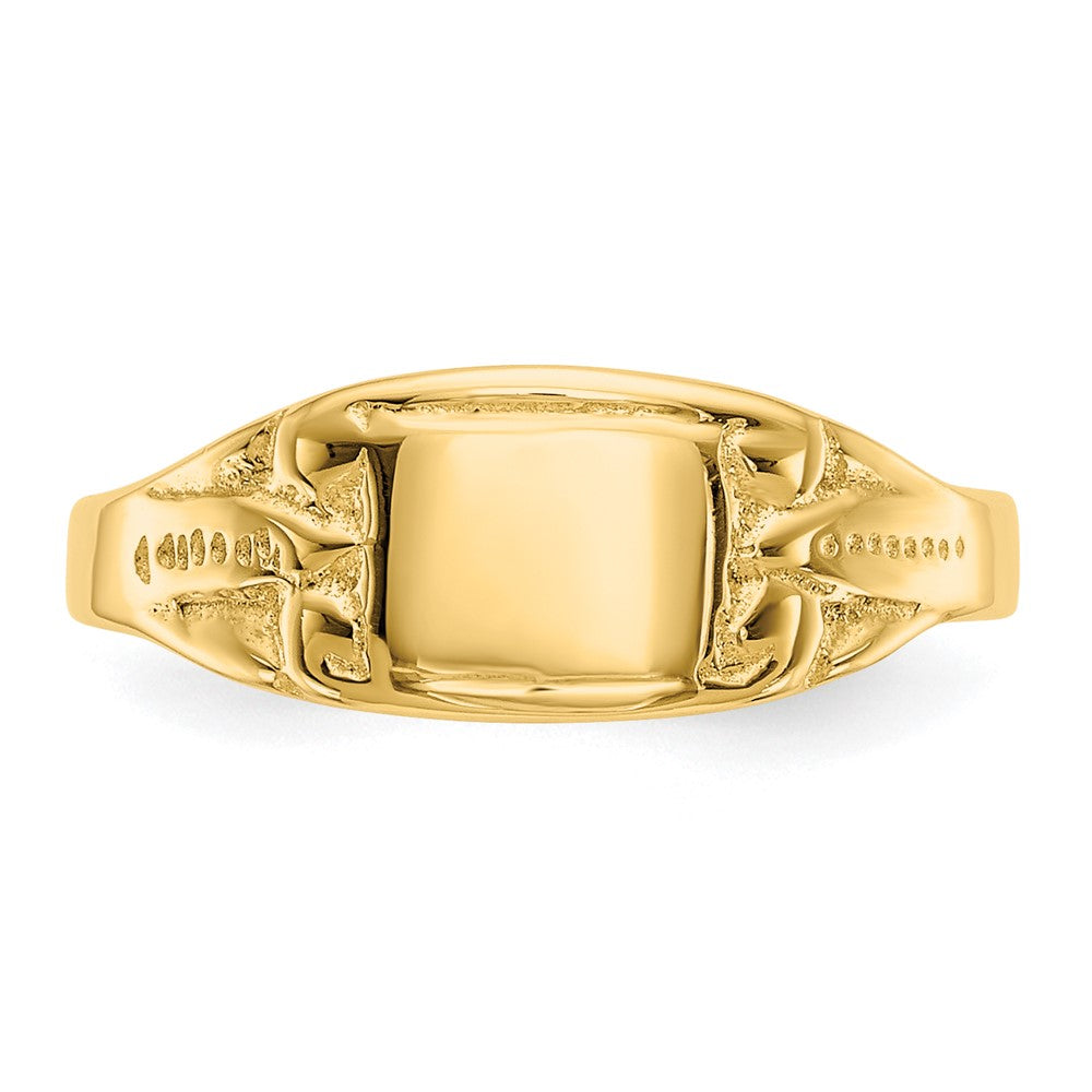 Polished Closed Back Baby Rectangular Signet Ring - WBC