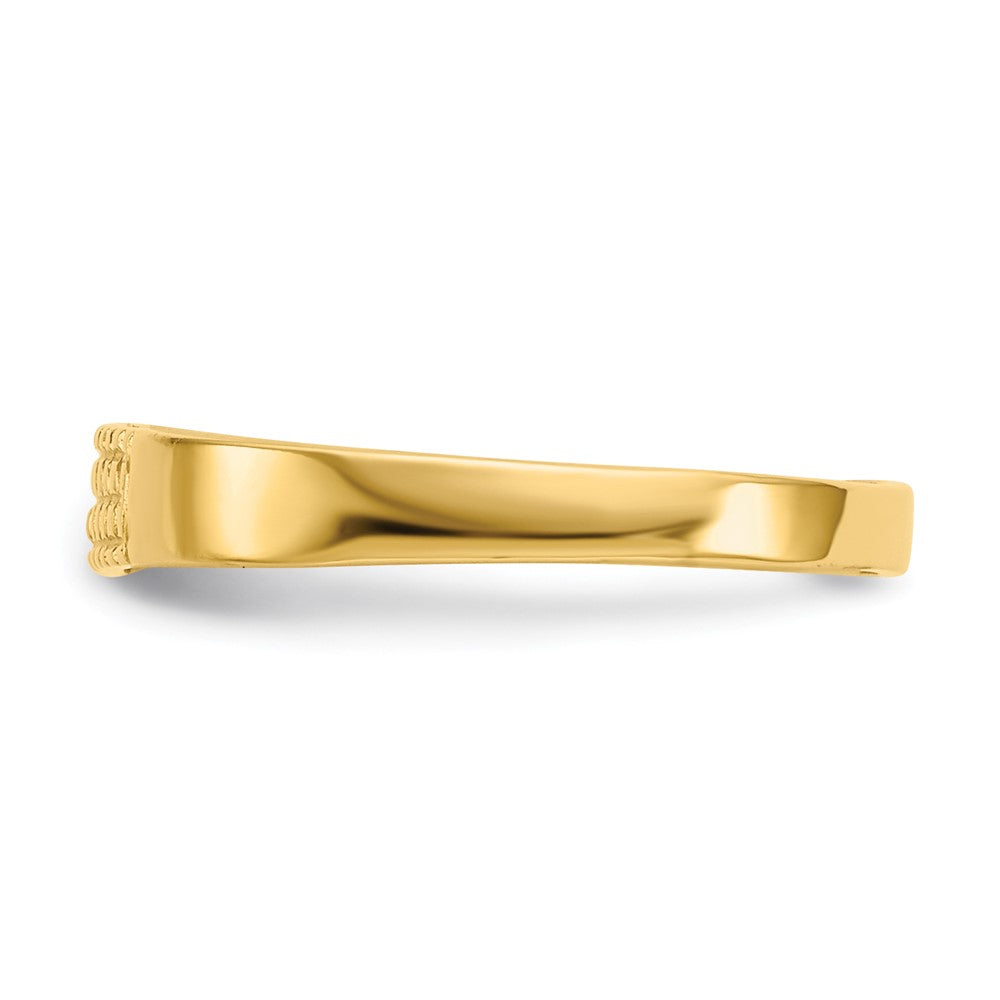 Polished Closed Back Childs Rectangular Signet Ring - WBC
