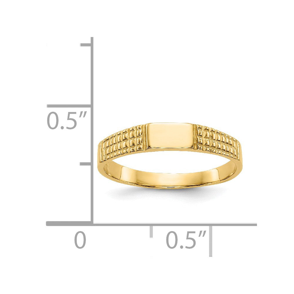 Polished Closed Back Childs Rectangular Signet Ring - WBC