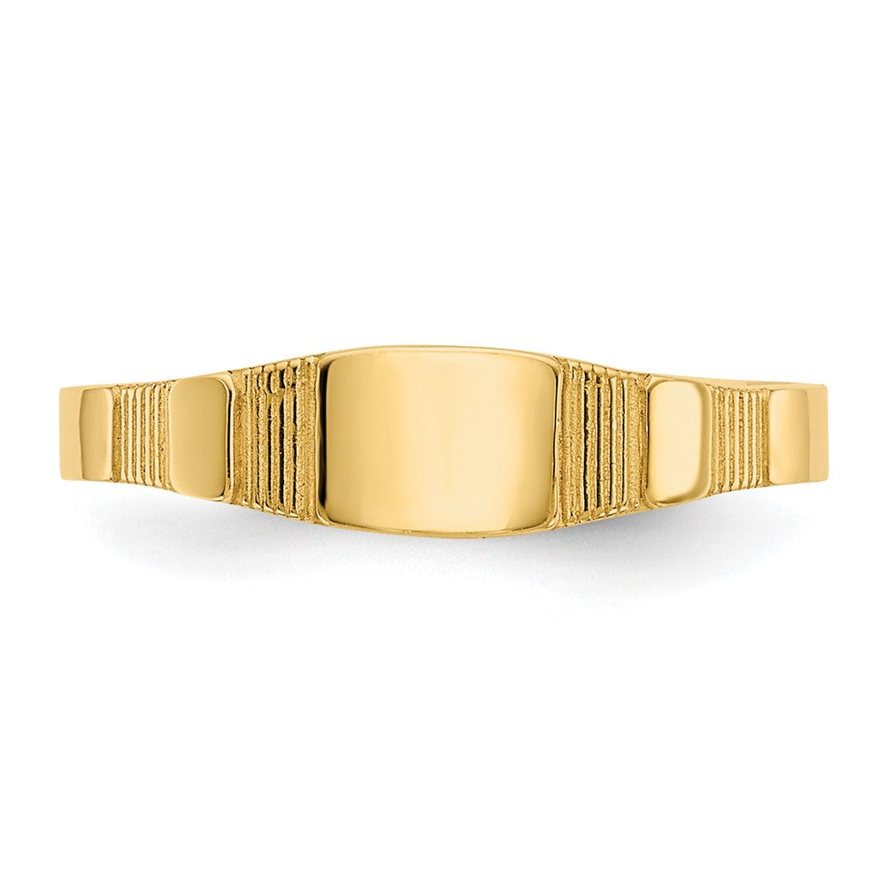 Polished Closed Back Baby Square Signet Ring - WBC