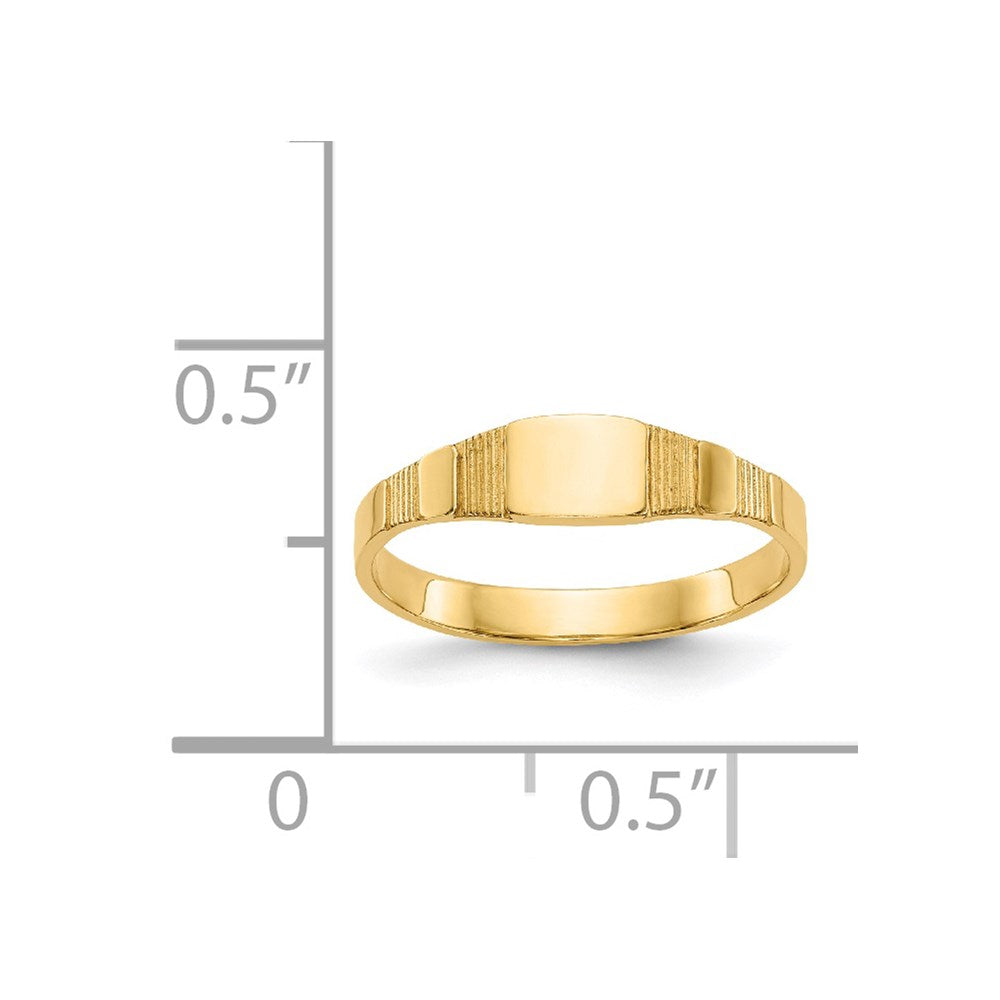 Polished Closed Back Baby Square Signet Ring - WBC