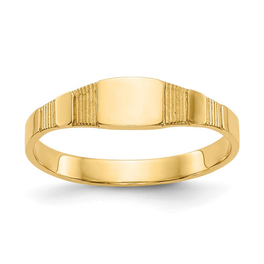 Polished Closed Back Baby Square Signet Ring - WBC