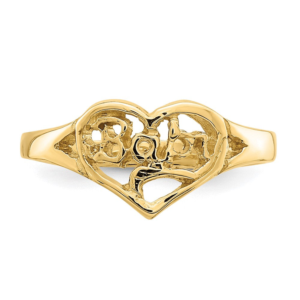 Cut-out BABY Heart Baby / Childs Ring - WBC