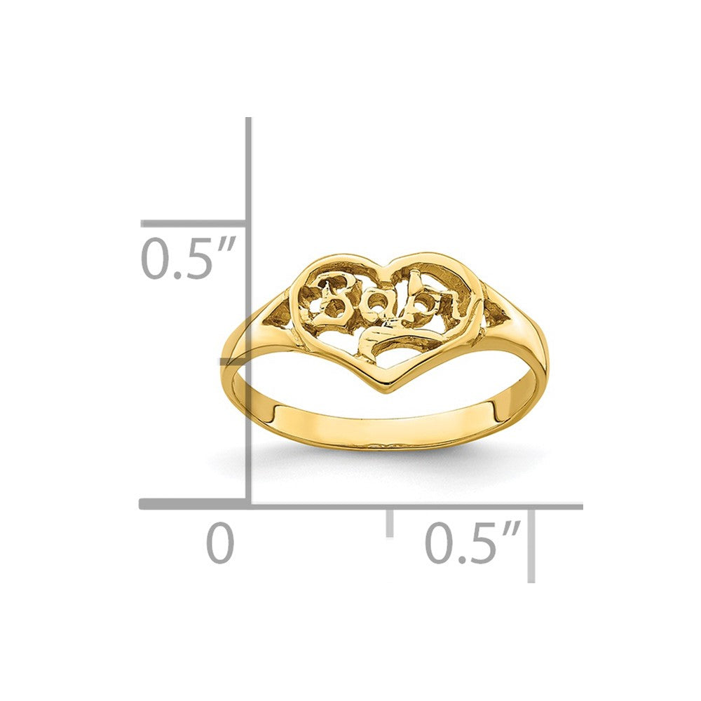 Cut-out BABY Heart Baby / Childs Ring - WBC