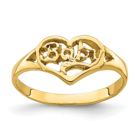 Cut-out BABY Heart Baby / Childs Ring - WBC