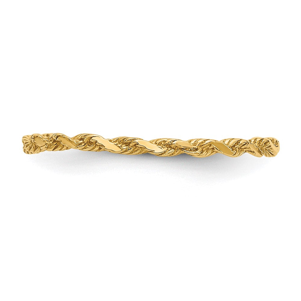 Diamond-cut Textured Rope Band Ring - WBC