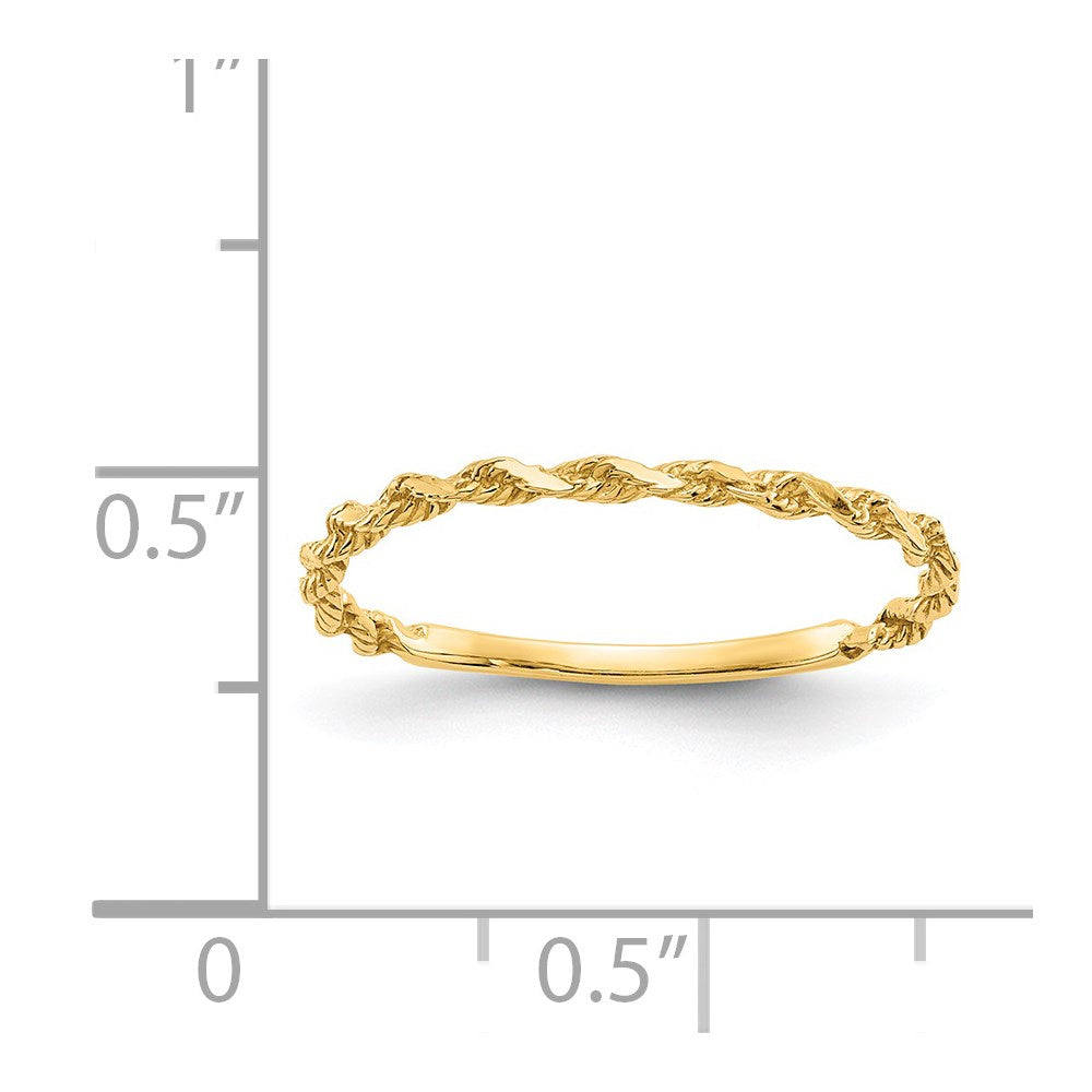 Diamond-cut Textured Rope Band Ring - WBC