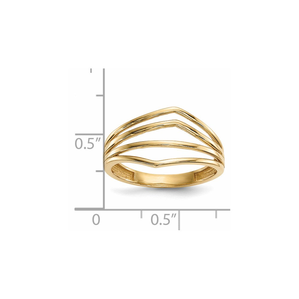 Polished Curved 4-Bar Ring - WBC