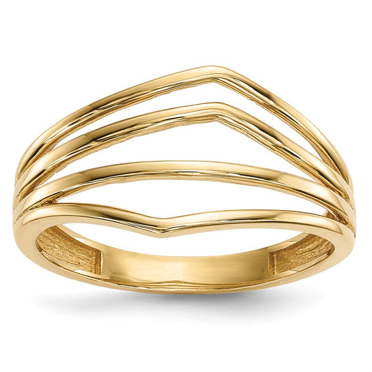 Polished Curved 4-Bar Ring - WBC