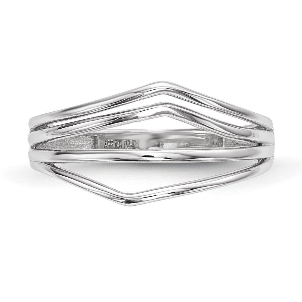 Polished Curved 4-Bar Ring - WBC